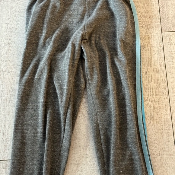 Aviator nation women’s sweatpants with colorful blue logo stripes on one leg - Picture 2 of 4
